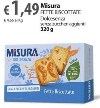 Extra Supermercati Misura FETTE BISCOTTATE 320 g offerta