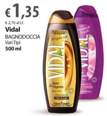 Extra Supermercati Vidal BAGNODOCCIA Vari Tipi 500 ml offerta