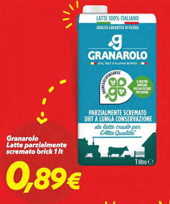 Iper Super Conveniente Granarolo Latte parzialmente scremato brick 1 lt offerta