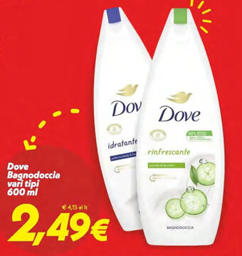 Iper Super Conveniente Dove Bagnodoccia vari tipi 600 ml offerta