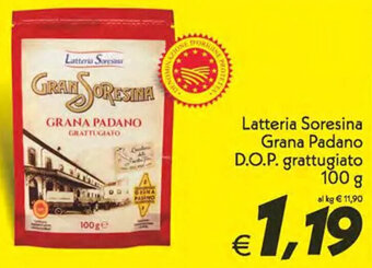Iper Super Conveniente Latteria Soresina Grana Padano D.O.P. grattugiato 100 g offerta