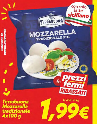 Iper Super Conveniente Terrabuona Mozzarella tradizionale 4x100 g offerta