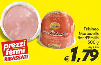 Iper Super Conveniente Felsineo Mortadella fior d'Emilia 500 g offerta