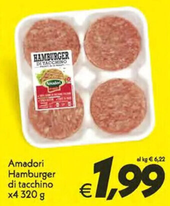 Iper Super Conveniente Amadori Hamburger di tacchino x4 320 g offerta