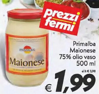 Iper Super Conveniente Primalba Maionese 75% olio vaso 500 ml offerta