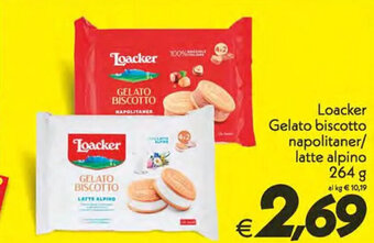 Iper Super Conveniente Loacker Gelato biscotto napolitaner/ latte alpino 264 g offerta