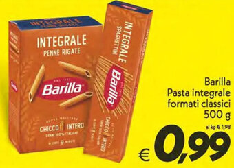 Iper Super Conveniente Barilla Pasta integrale formati classici 500 g offerta