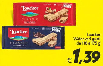 Iper Super Conveniente Loacker Wafer vari gusti da 118 a 175 g offerta