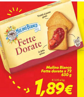 Iper Super Conveniente Mulino Bianco Fette dorate x 72 630 g offerta