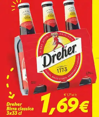 Iper Super Conveniente Dreher Birra Classica 3 x 33 cl offerta