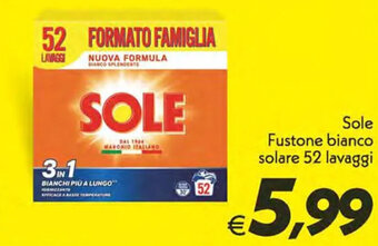 Iper Super Conveniente Sole Fustone bianco solare 52 lavaggi offerta