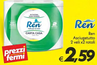 Iper Super Conveniente Ren Asciugatutto 2 veli x2 rotoli offerta