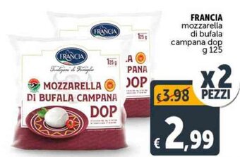 Deco Supermercati FRANCIA mozzarella di bufala campana dop g 125 offerta