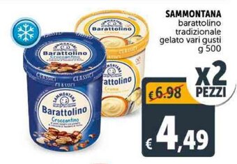 Deco Supermercati SAMMONTANA barattolino tradizionale gelato vari gusti g 500 offerta