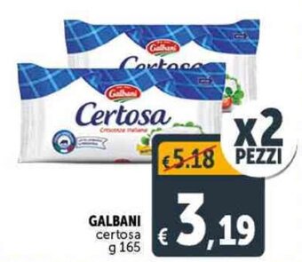 Deco Supermercati GALBANI certosa g 165 offerta