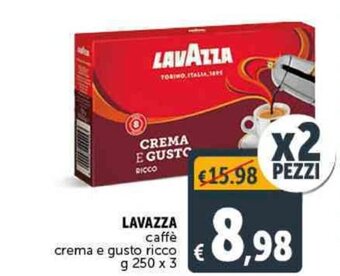 Deco Supermercati LAVAZZA caffè crema e gusto ricco g 250 x 3 offerta