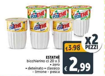 Deco Supermercati ESTATHÈ bicchierino cl 20 x 3 offerta