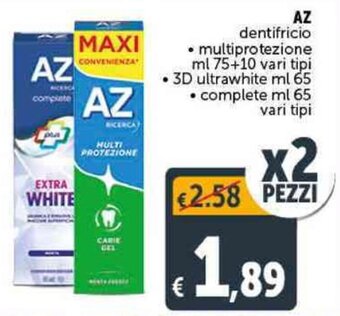 Deco Supermercati AZ dentifricio offerta