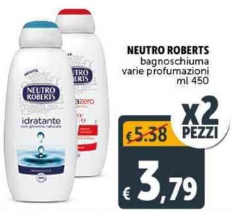 Deco Supermercati NEUTRO ROBERTS bagnoschiuma varie profumazioni ML 450 offerta