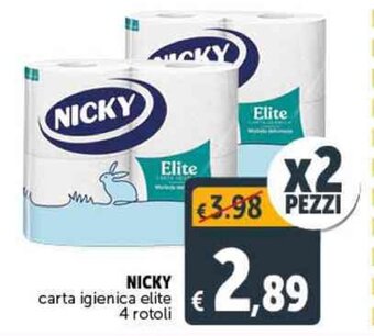 Deco Supermercati NICKY carta igienica elite 4 rotoli offerta