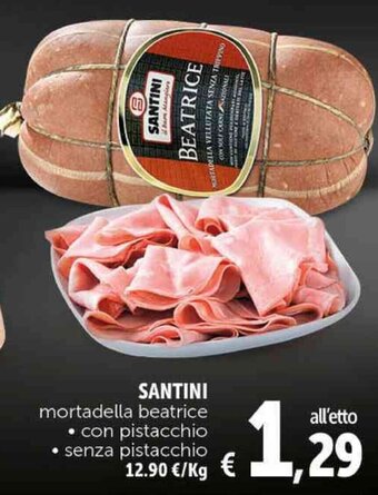 Deco Supermercati SANTINI mortadella beatrice offerta