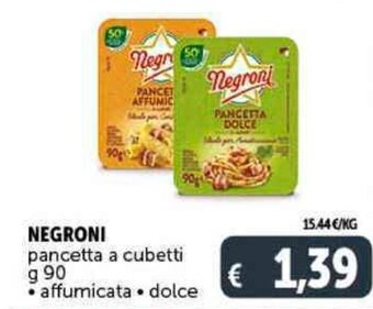 Deco Supermercati NEGRONI pancetta a cubetti g 90 offerta