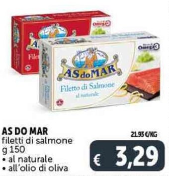 Deco Supermercati AS DO MAR filetti di salmone g 150 offerta