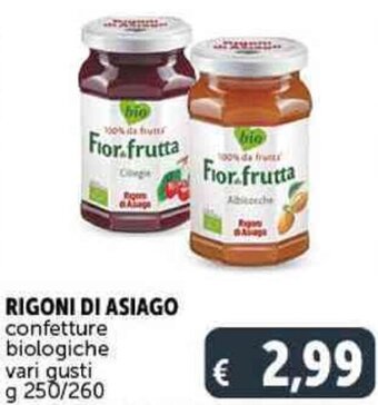 Deco Supermercati RIGONI DI ASIAGO confetture biologiche vari gusti g 250/260 offerta