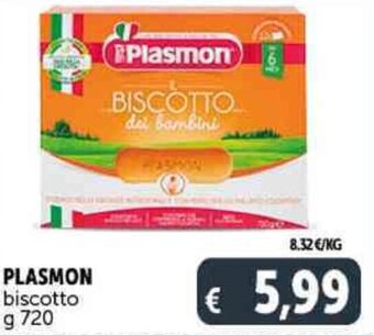 Deco Supermercati PLASMON biscotto g 720 offerta