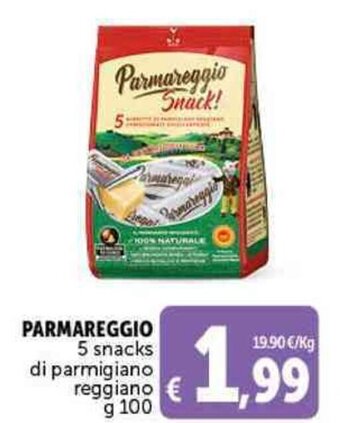 Deco Supermercati PARMAREGGIO 5 snacks di parmigiano reggiano g 100 offerta