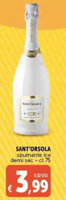 Deco Supermercati SANT'ORSOLA spumante ice demi sec - cl 75 offerta