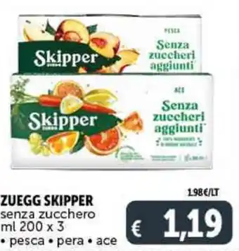 Deco Supermercati ZUEGG SKIPPER senza zucchero ml 200 x 3 offerta