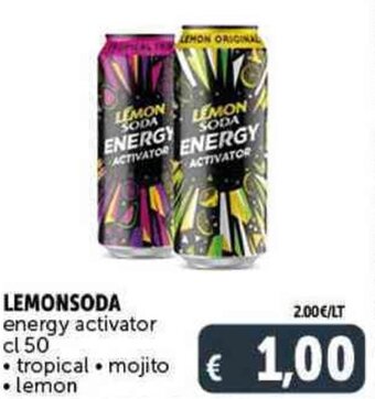 Deco Supermercati LEMONSODA energy activator cl 50 offerta