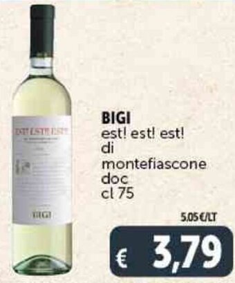 Deco Supermercati BIGI est! est! est! di montefiascone doc cl 75 offerta