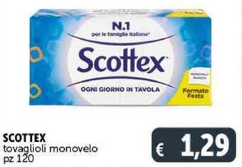 Deco Supermercati SCOTTEX tovaglioli monovelo pz 120 offerta