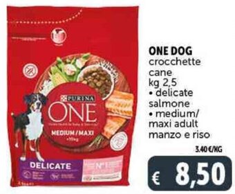 Deco Supermercati ONE DOG crocchette cane kg 2,5 offerta
