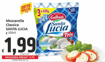 Paghi Poco Mozzarella Classica SANTA LUCIA g 100x3 offerta