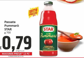 Paghi Poco Passata Pummarò STAR g 700 offerta