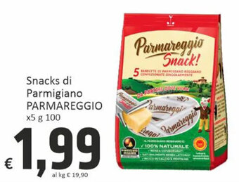 Paghi Poco Snacks di Parmigiano PARMAREGGIO x5 g 100 offerta
