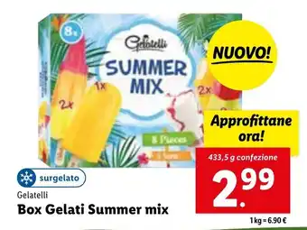Lidl Gelatelli Box Gelati Summer mix 433,5 g offerta