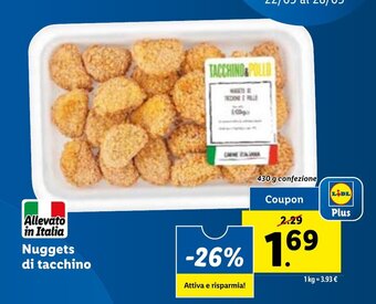 Lidl Nuggets di tacchino 430 g offerta