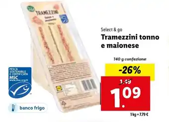 Lidl Select & go Tramezzini tonno e maionese 140 g offerta