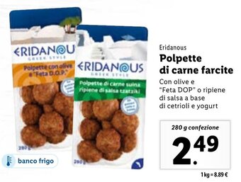 Lidl Eridanous Polpette di carne farcite 280 g offerta