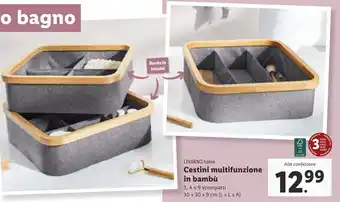 Lidl LIVARNO home Cestini multifunzione in bambù offerta