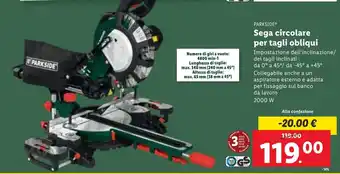 Lidl PARKSIDEⓇ Sega circolare per tagli obliqui offerta