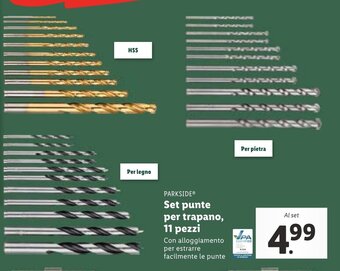 Lidl PARKSIDEⓇ Set punte per trapano, 11 pezzi offerta