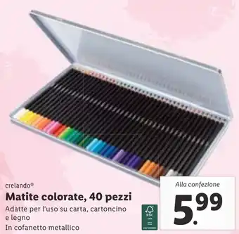 Lidl crelando® Matite colorate, 40 pezzi offerta