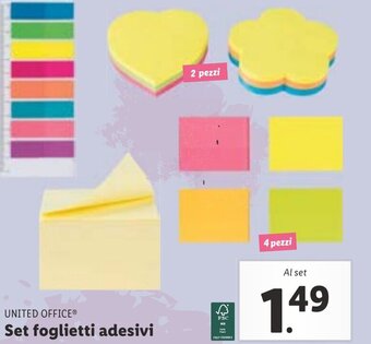 Lidl UNITED OFFICEⓇ Set foglietti adesivi offerta