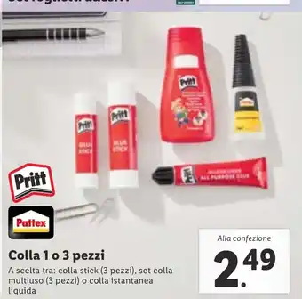 Lidl Pritt Pattex Colla 1 o 3 pezzi offerta