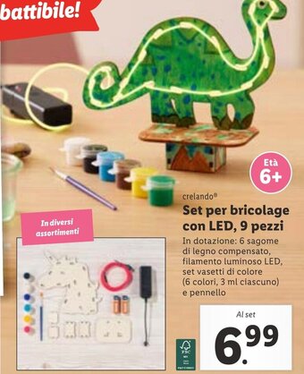 Lidl crelando® Set per bricolage con LED, 9 pezzi offerta